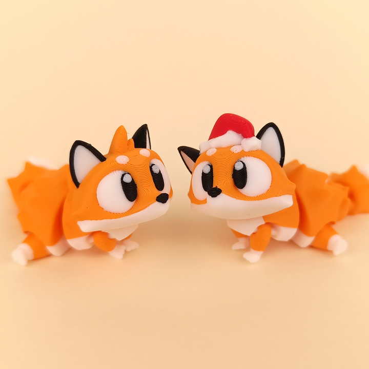 Christmas Fox (with Santa Hat)