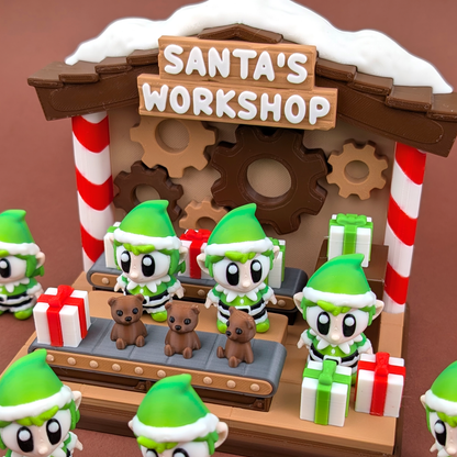 Elves Santa’s Workshop Scene